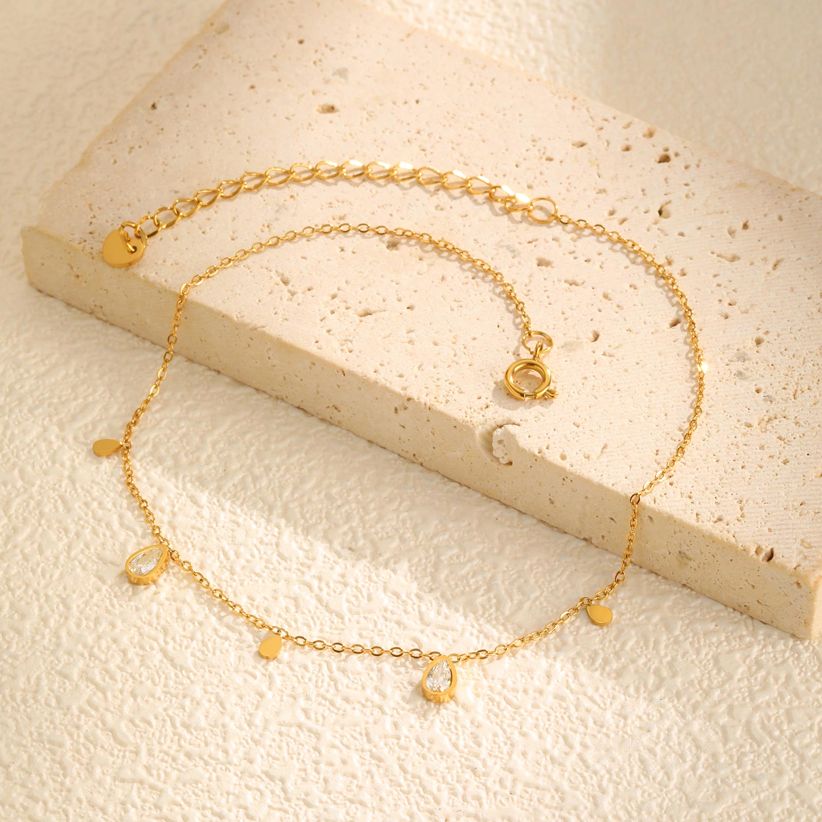 Dainty Water Drop Zircon Ankle - Jc Jewelry & Watches Photos 评论和价格